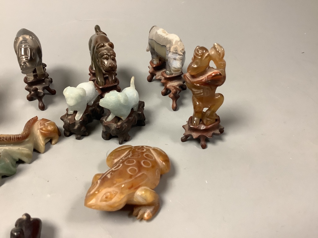A group of Chinese hardstone carvings